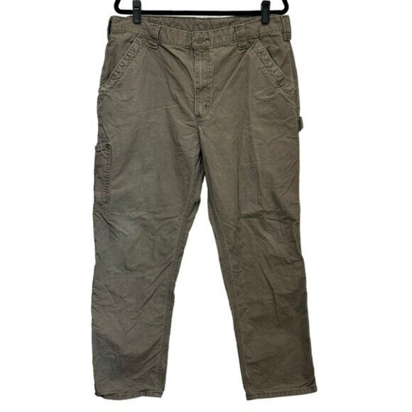 Carhartt Men's 38x30 Pants Canvas Original Dungaree Fit Carpenter Brown B151 LBR - Picture 1 of 7